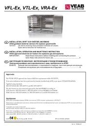 VFL-Ex, VTL-Ex, VRA-Ex - VEAB Heat Tech AB