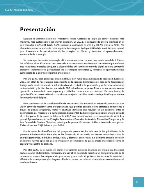 Prospectiva del Sector ElÃ©ctrico 2012-2026 - AÃ±o Internacional de la ...