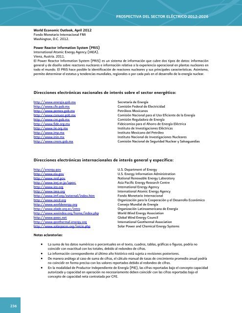 Prospectiva del Sector ElÃ©ctrico 2012-2026 - AÃ±o Internacional de la ...