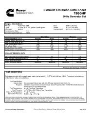 Exhaust Emission Data Sheet 75GGHF - Cummins Power Generation