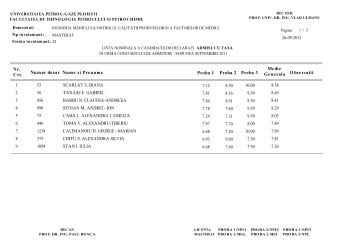 SCARLAT S. DIANA TANASE F. GABRIEL BARBU N. CLAUDIA ...