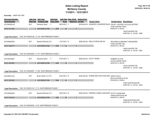 Sales Report - McHenry County