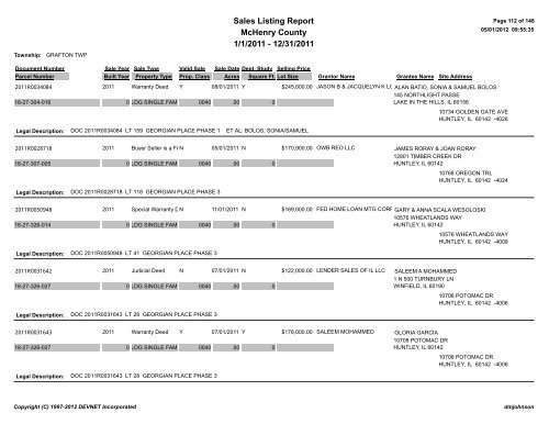 Sales Report - McHenry County