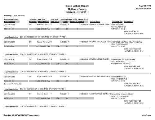 Sales Report - McHenry County