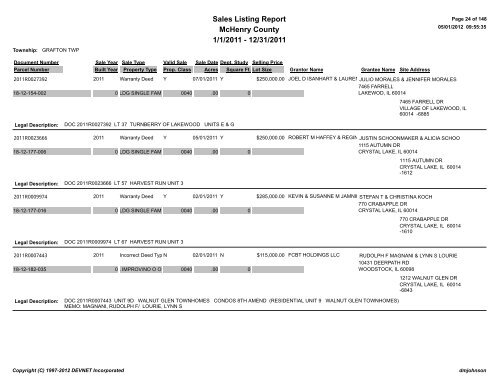 Sales Report - McHenry County