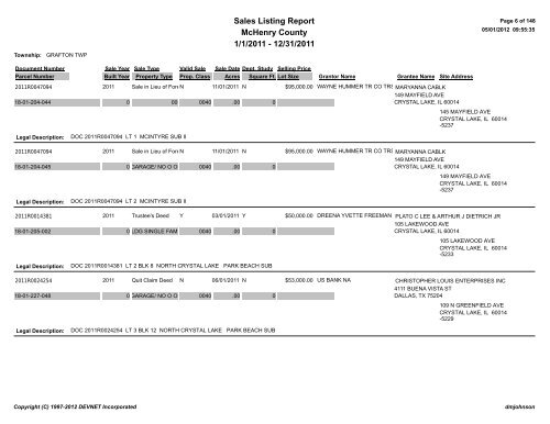 Sales Report - McHenry County