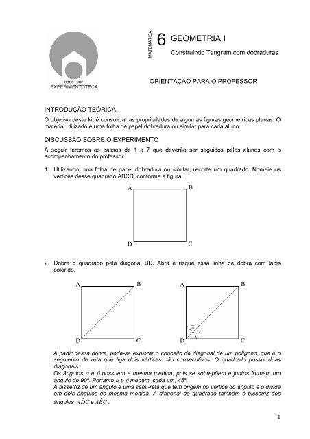 Construindo Tangram com Dobraduras - CDCC