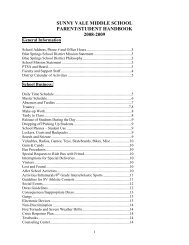 sunny vale middle school parent/student handbook 2008 ... - Bssd.net