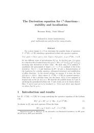 The Derivation equation for Ck-functions : stability and localization 1 ...