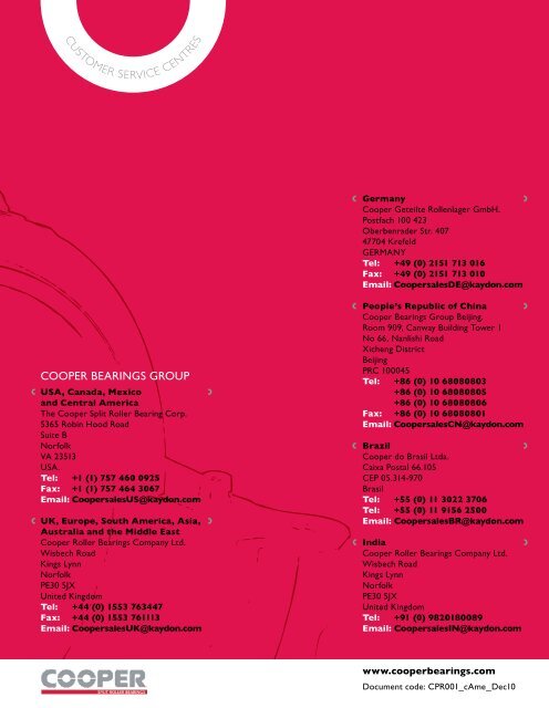 us product catalog - Cooper Bearings