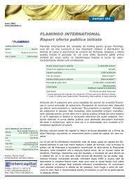 Raport oferta publica initiala Flamingo International SA - Kmarket.ro