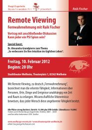 Freitag, 10. Februar 2012 Beginn: 20 Uhr - Remote Viewing Institute