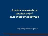 Analiza treści jako metoda badawcza - Magdalena Szpunar