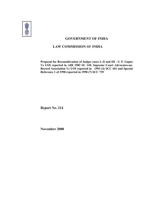 214th Report - Law Commission of India