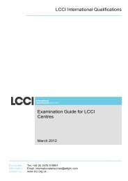 Examination Guide for LCCI Centres LCCI International Qualifications