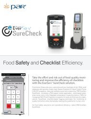 Food Safety and Checklist Efficiency. - Par Technology Corp.