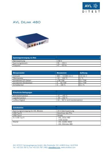 AVL DiLink 480 - AVL DiTEST