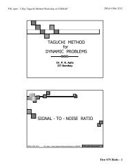 TAGUCHI METHOD for DYNAMIC PROBLEMS SIGNAL - TO ...