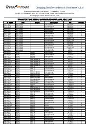 Engine bearing available list - Transfortune