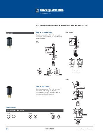 M12-Receptacle Connectors In Accordance With IEC 61076-2-101