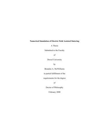 Numerical simulation of electric field assisted sintering