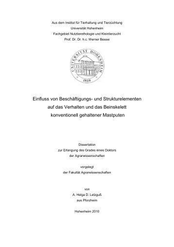 Einfluss von Beschäftigungs- und Strukturelementen auf das ...