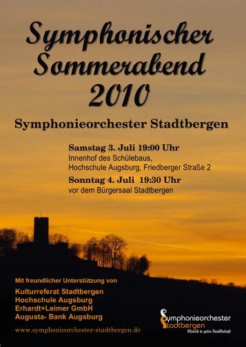 Symphonischer Sommerabend 2010 - Symphonieorchester ...