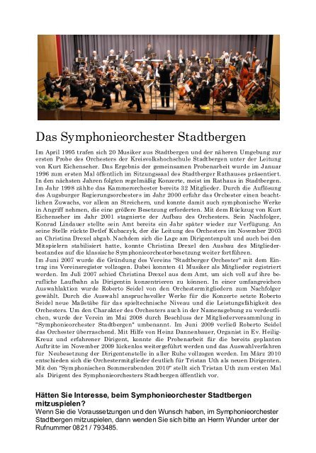 Symphonischer Sommerabend 2010 - Symphonieorchester ...