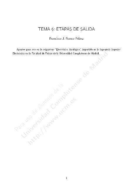 Tema 6: Etapas de Salida - Universidad Complutense de Madrid