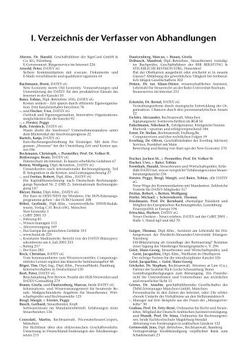II. Verzeichnis der Rubriken - Verlag C. H. Beck oHG