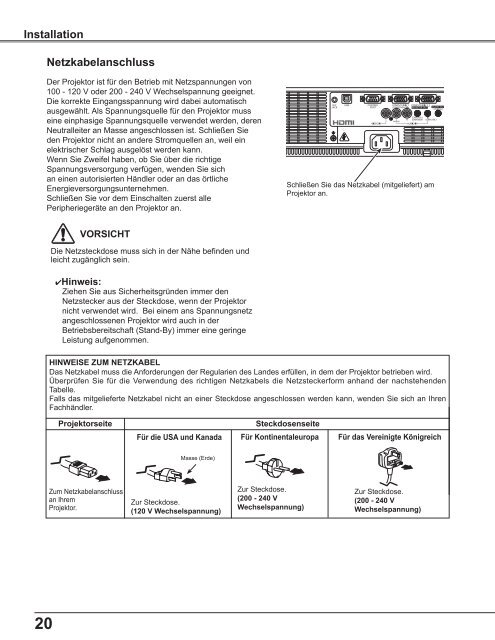 Bedienungsanleitung LC-WB42N - Eiki