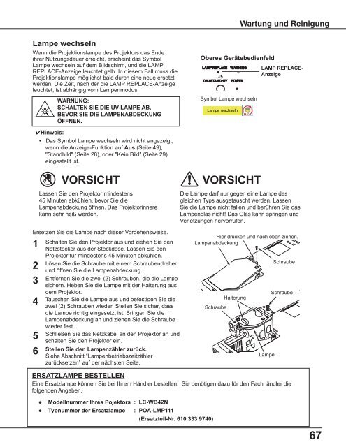 Bedienungsanleitung LC-WB42N - Eiki