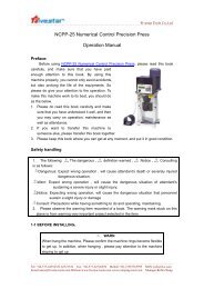 SWG series Hydraulic Pipe Bender Operation Manual