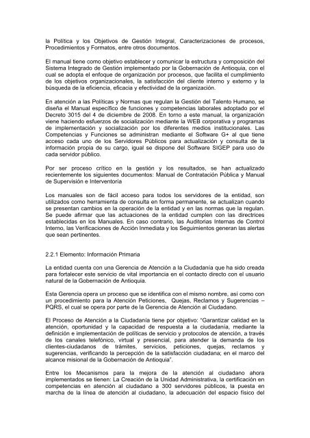 informe pormenorizado de control interno a julio de 2013