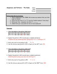 Sequences and Patterns â The Rules