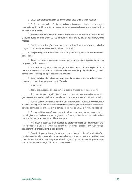 Educação Ambiental: aprendizes de sustentabilidade - Ministério da ...