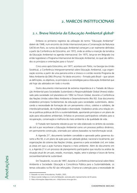 Educação Ambiental: aprendizes de sustentabilidade - Ministério da ...