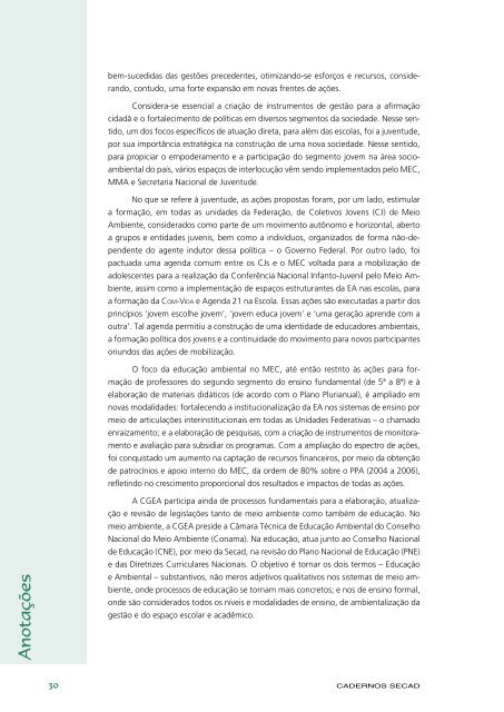 Educação Ambiental: aprendizes de sustentabilidade - Ministério da ...