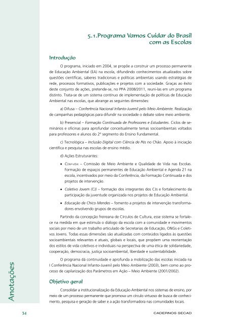 Educação Ambiental: aprendizes de sustentabilidade - Ministério da ...