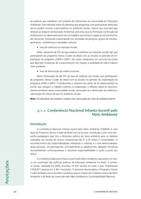 Educação Ambiental: aprendizes de sustentabilidade - Ministério da ...