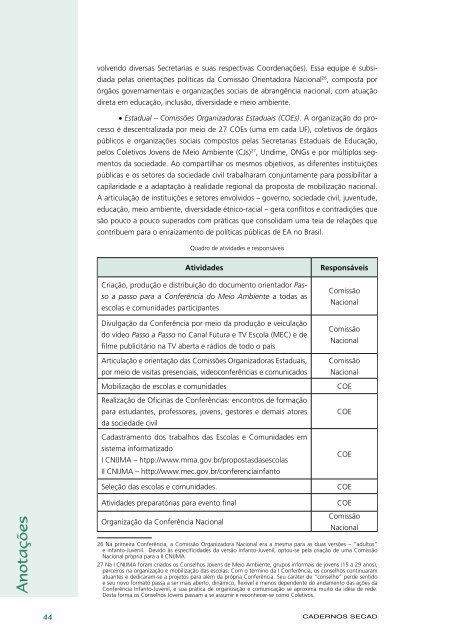 Educação Ambiental: aprendizes de sustentabilidade - Ministério da ...