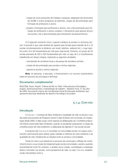 Educação Ambiental: aprendizes de sustentabilidade - Ministério da ...