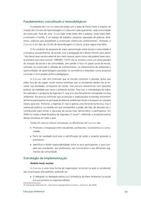 Educação Ambiental: aprendizes de sustentabilidade - Ministério da ...