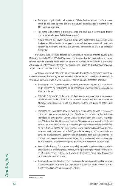 Educação Ambiental: aprendizes de sustentabilidade - Ministério da ...