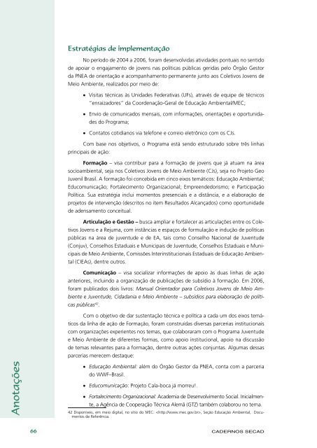 Educação Ambiental: aprendizes de sustentabilidade - Ministério da ...