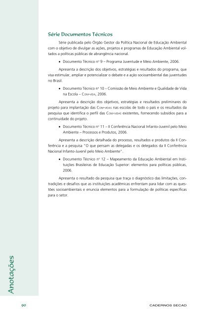 Educação Ambiental: aprendizes de sustentabilidade - Ministério da ...