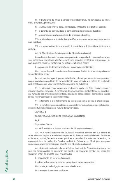 Educação Ambiental: aprendizes de sustentabilidade - Ministério da ...