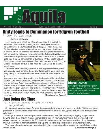 Vol.3.Issue.1.September.2007 - Edgren High School EagleNet