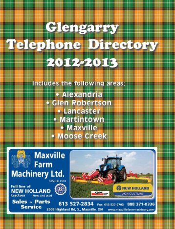 Martintown, Maxville, Moose Creek, Business Directory