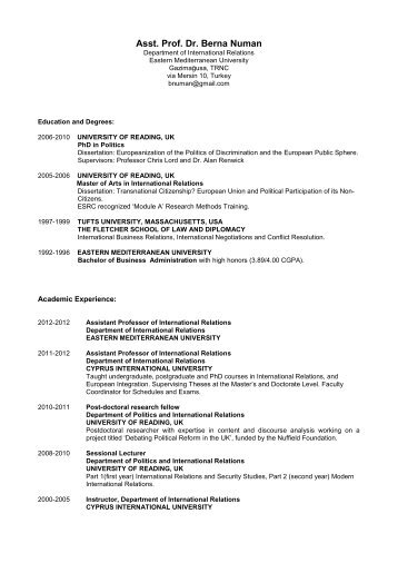 Full Curriculum Vitae - Department of Political Science and ...